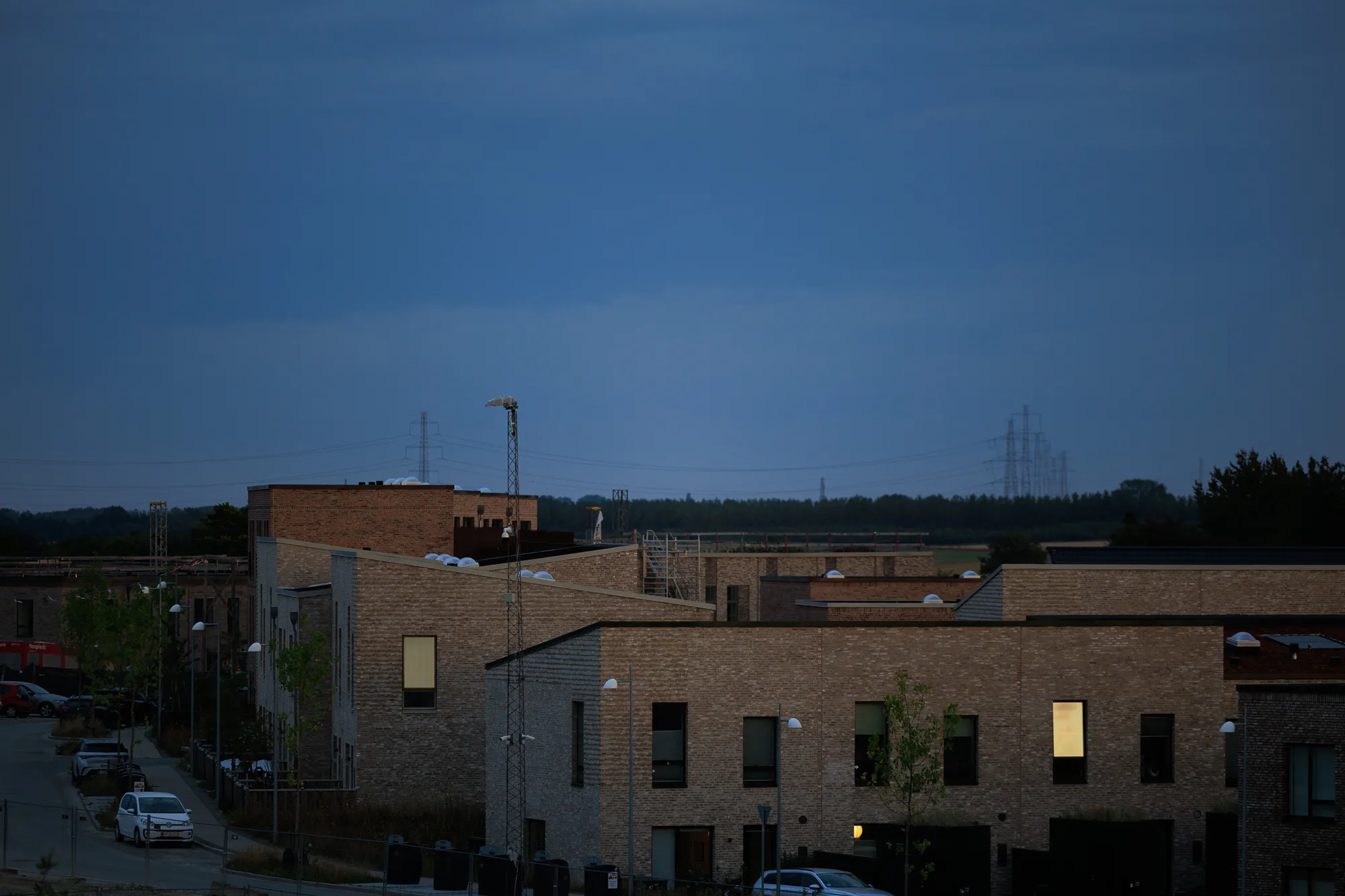 Calm street at blue hour — Hedehusene